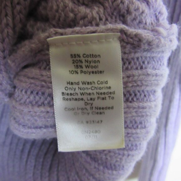 Talbots Purple Knit Turtleneck Sweater Wool Blend Women's L - Picture 5 of 6